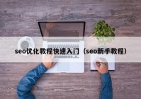 seo优化教程快速入门（seo新手教程）