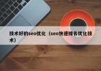 技术好的seo优化（seo快速排名优化技术）